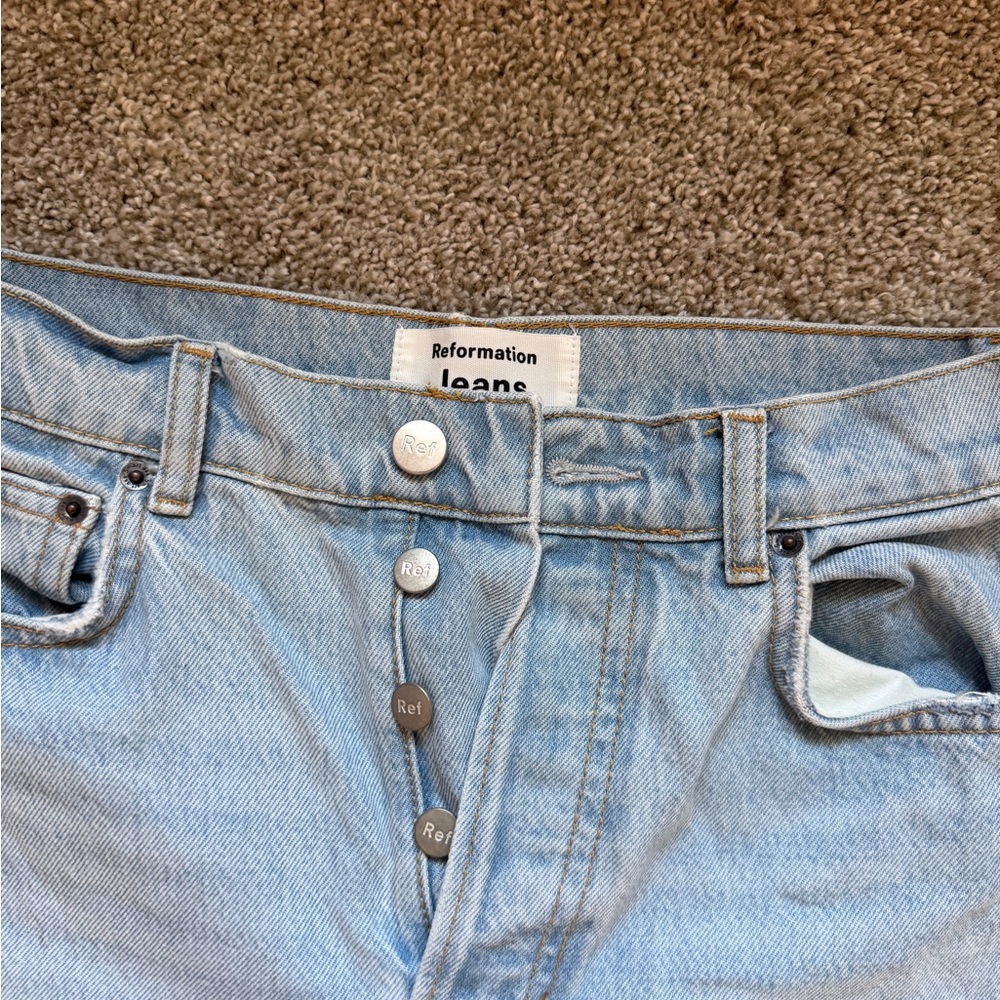 Reformation Light Blue Tahoe Straight Leg Jeans for Women